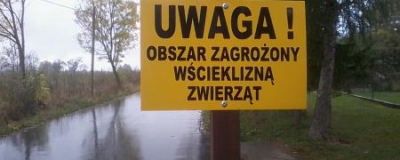 UWAGA! Obszar zagrożony wścieklizną zwierząt UWAGA! Obszar zagrożony wścieklizną zwierząt