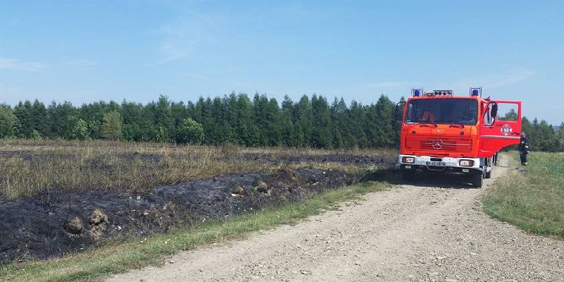 Pożar traw w Woli Dębowieckiej Pożar traw w Woli Dębowieckiej