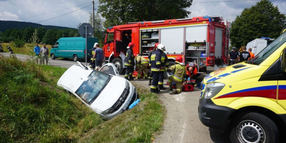 Wypadek na drodze Jasło-Folusz