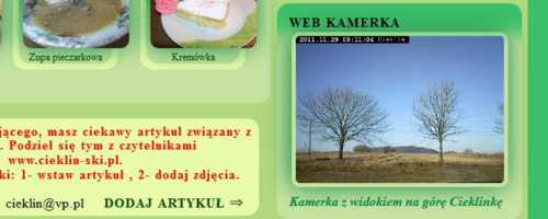 Kamerka internetowa w Cieklinie Kamerka internetowa w Cieklinie