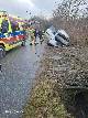 Wypadek w Cieklinie - Volkswagen w rowie