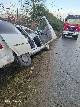 Wypadek w Cieklinie - Volkswagen w rowie