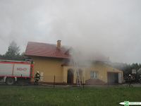 Pożar domu w Dobryni