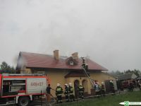 Pożar domu w Dobryni