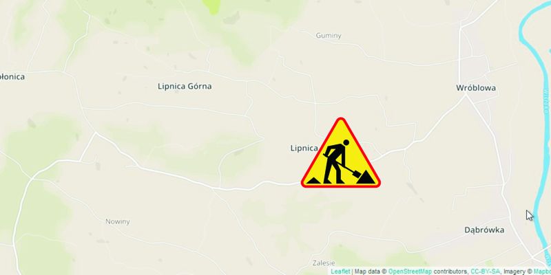 Utrudnienia w ruchu na drodze Lipnica Górna – Wróblowa Utrudnienia w ruchu na drodze Lipnica Górna – Wróblowa