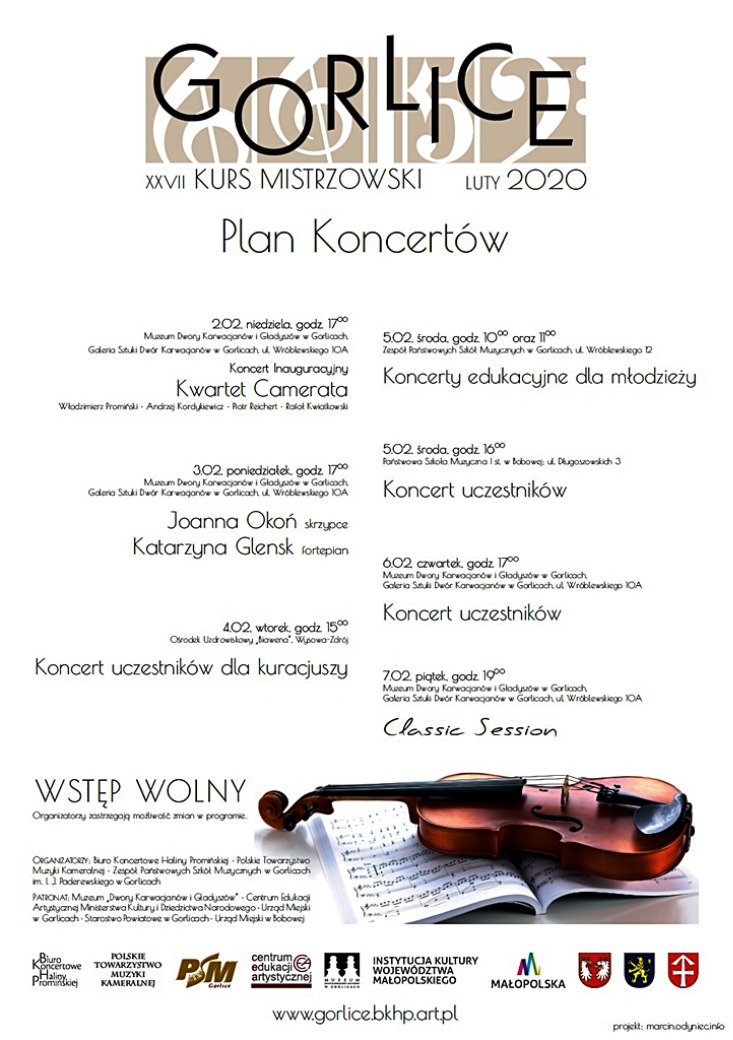 XXVII MISTRZOWSKIE KURSY MUZYCZNE / PLAN KONCERTÓW XXVII MISTRZOWSKIE KURSY MUZYCZNE / PLAN KONCERTÓW
