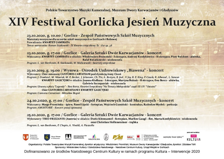 XIV FESTIWAL GORLICKA JESIEŃ MUZYCZNA XIV FESTIWAL GORLICKA JESIEŃ MUZYCZNA