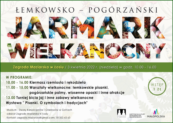 „ŁEMKOWSKO-POGÓRZAŃSKI JARMARK WIELKANOCNY” – impreza plenerowa „ŁEMKOWSKO-POGÓRZAŃSKI JARMARK WIELKANOCNY” – impreza plenerowa