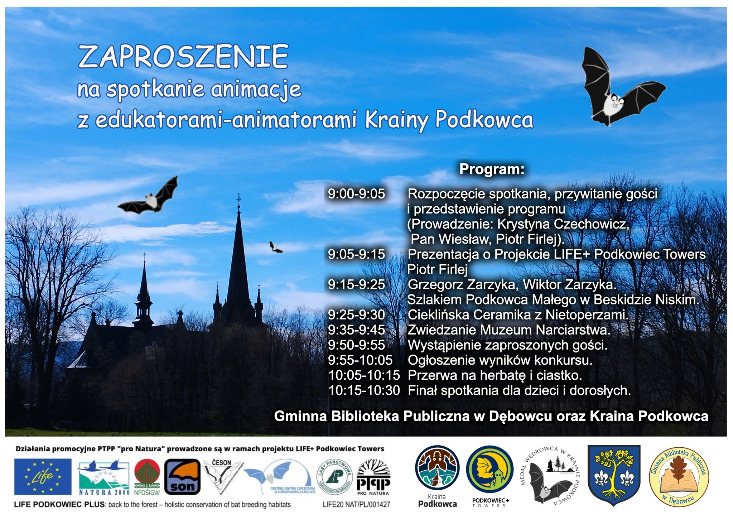 Zaproszenie na spotkanie animacje z edukatorami-animatorami Krainy Podkowca Zaproszenie na spotkanie animacje z edukatorami-animatorami Krainy Podkowca