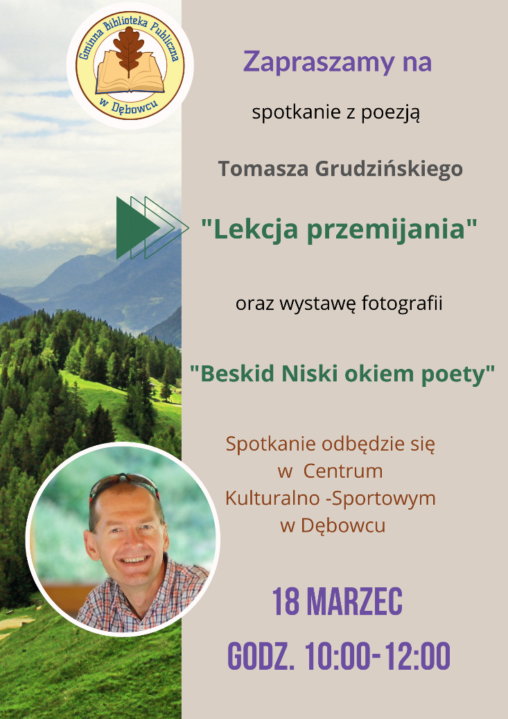 Spotkanie z poezją Tomasza Grudzińskiego Spotkanie z poezją Tomasza Grudzińskiego